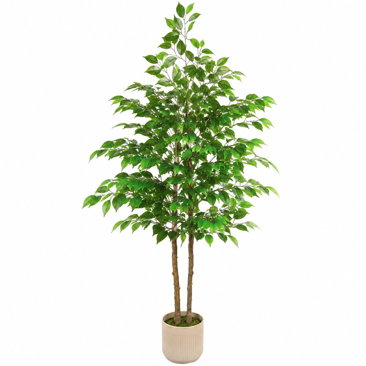 Albero di Ficus Artificiale Verde 180 cm con Vaso