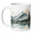 Tazza in Ceramica con Paesaggio Montano, 350 ml