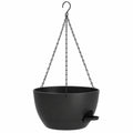 Vaso sospeso nero con drenaggio integrato