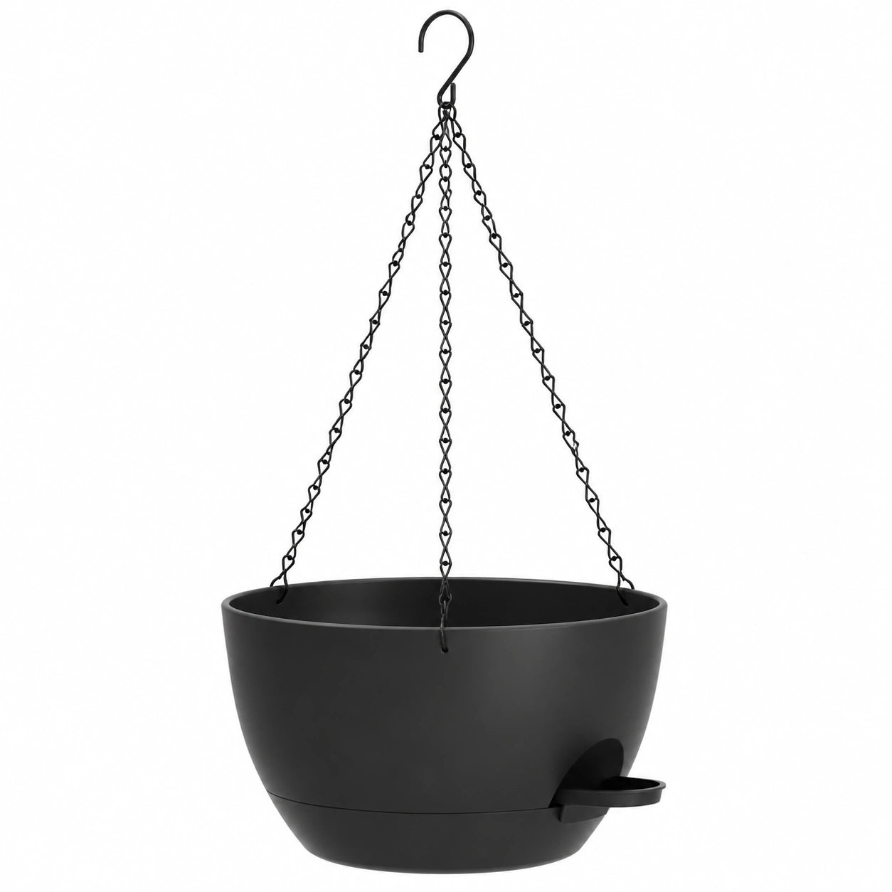 Vaso sospeso nero con drenaggio integrato